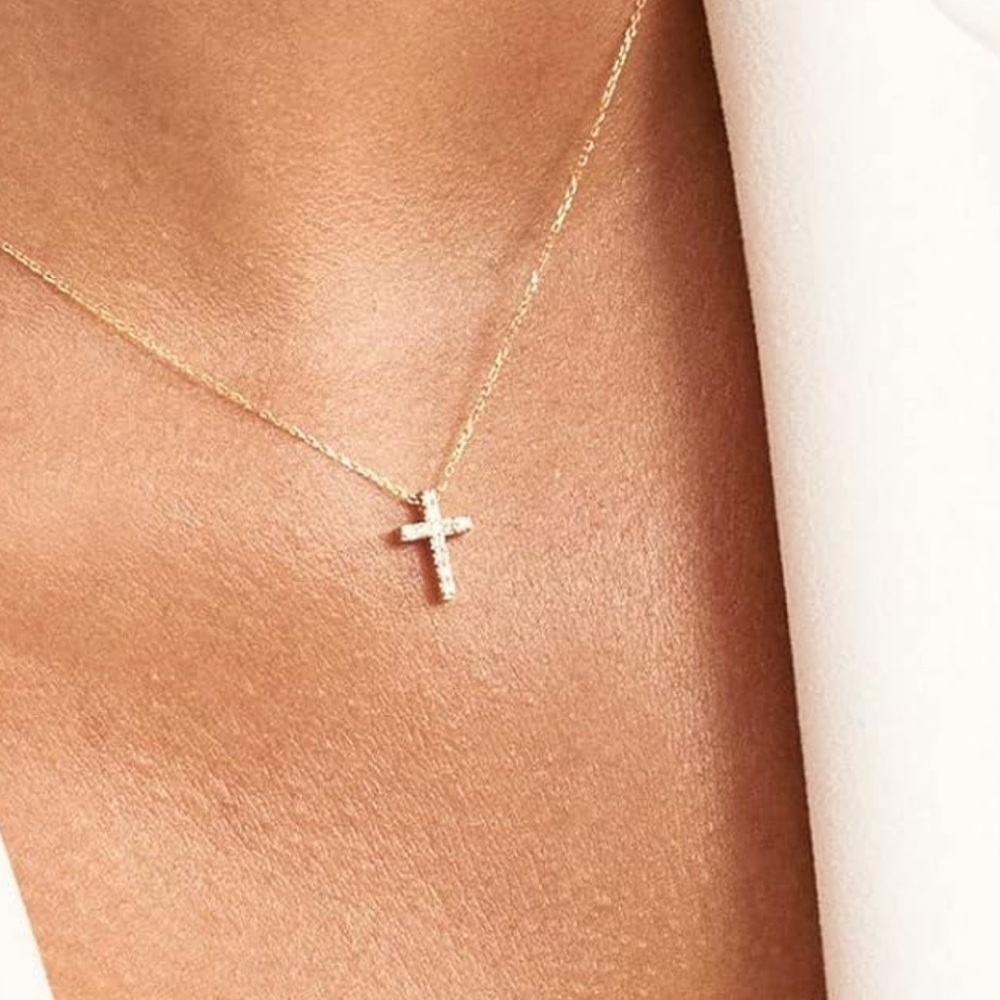 Simple Layered Small Cross  Necklace Thing Chain Necklaces - Picture 4 of 6